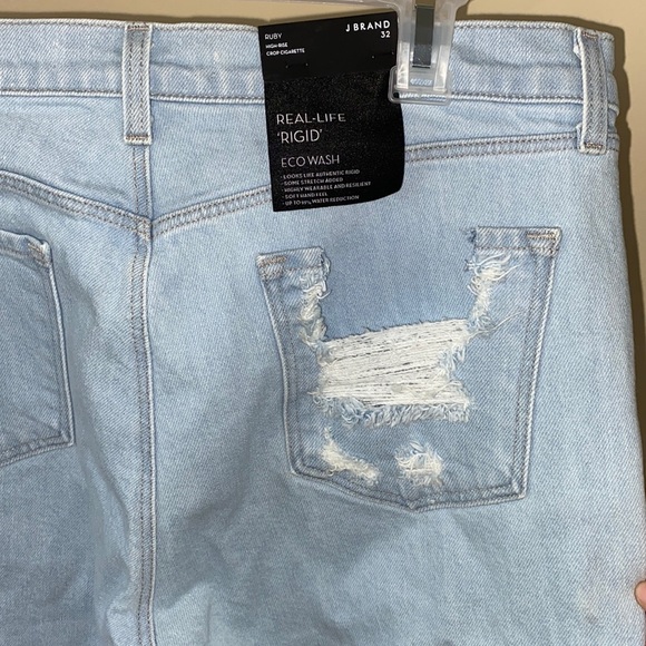 Ruby High Rise Crop Cigarette Jeans In Surf Destruct - Picture 7 of 8